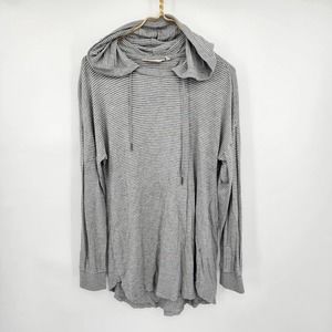 SOFT SURROUNDINGS Brittia Pullover Women's Sz Medium Grey/White Stripe